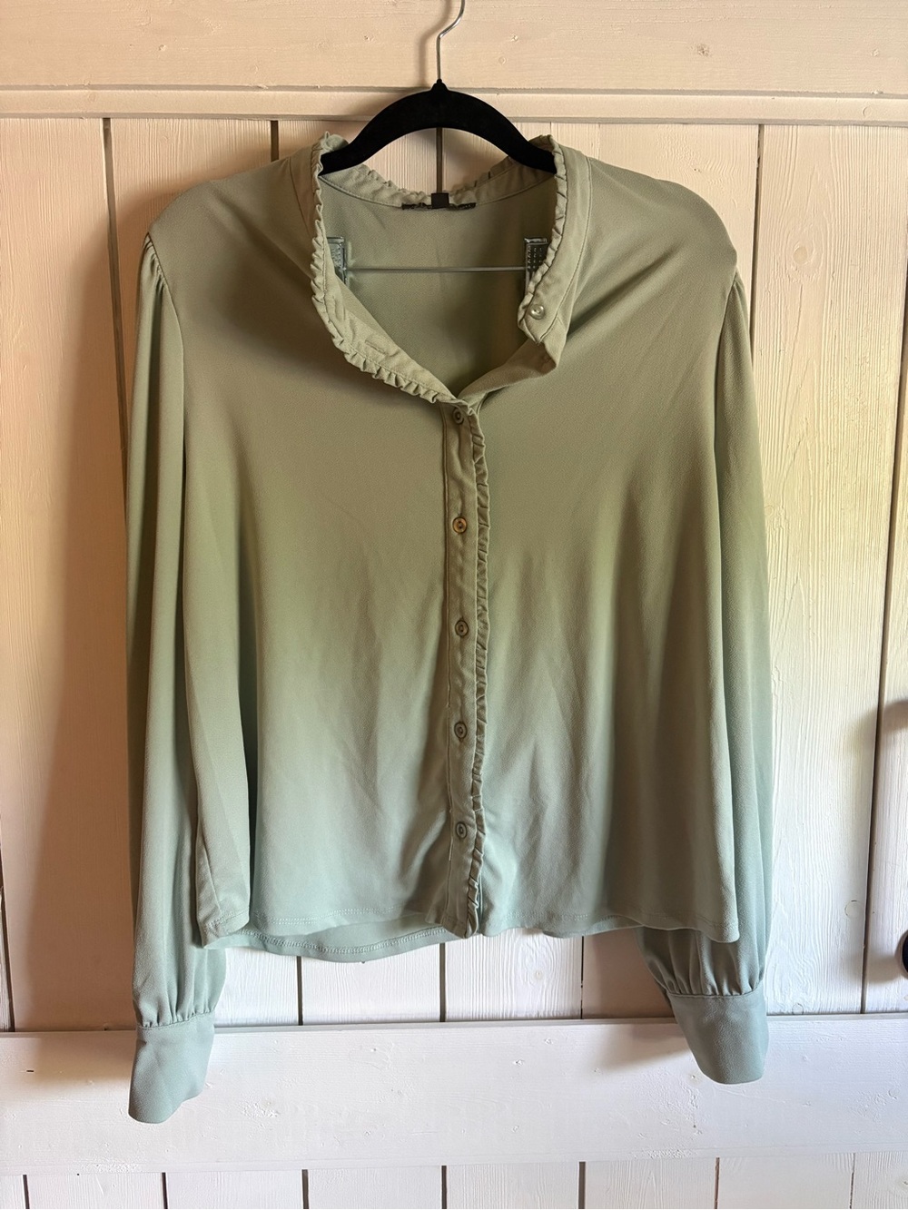 Adrianna Papell Sage Ruffle-Collar Button Front Blouse